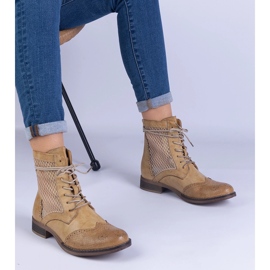 Bottes plates openwork jaunes 1
