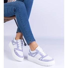 Volet Openwork Sneakers sur une semelle massive violet 3