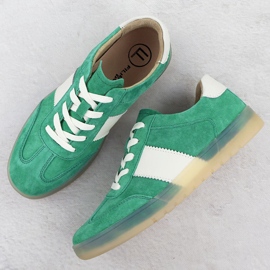 Chaussures en cuir pour femmes en daim vert Filippo 6770 3