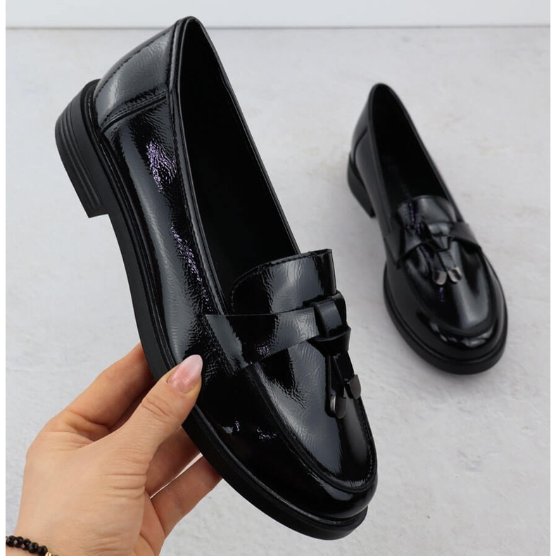 Chaussures laquées des femmes Lords Black Potocki SZ12369 noir 1