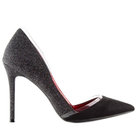 Escarpins en brocart noir 5127 noir le noir gris 5