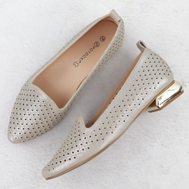 Chaussures pour femmes sur un talon décoratif OpenWork Beige Potocki SZ12574 2 Chaussures pour femmes sur un talon décoratif OpenWork Beige Potocki SZ12574 2