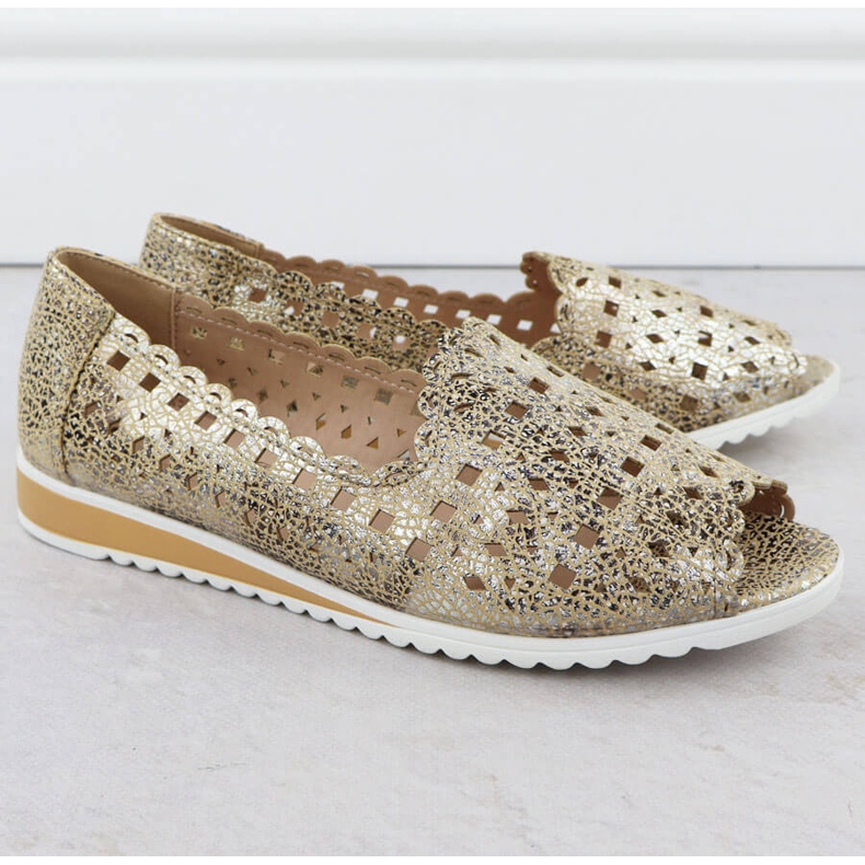 Chaussures ouvertes pour femmes Open Toe Golden Jezzi ASA135-1 doré 2