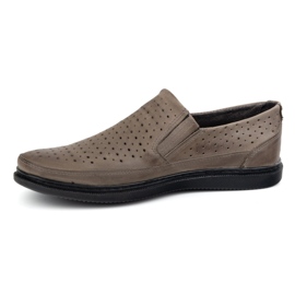 Polbut Chaussures en cuir OpenWork Men's 2107L Grey gris 1