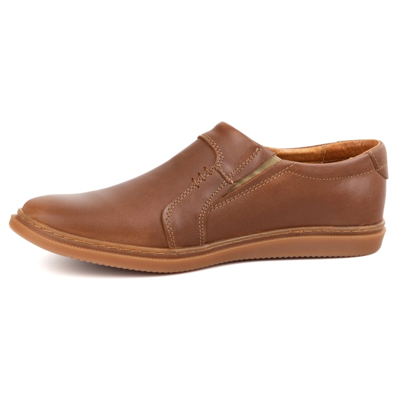 Chaussures en cuir masculin Polbut 2132PLB Camel brun 1
