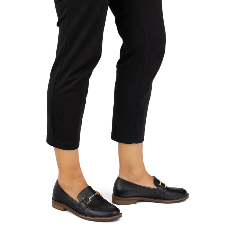 Exquisite Pumps en cuir féminin 1510Ex noir 1