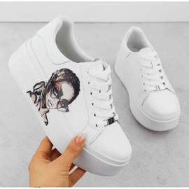 Chaussures de sport sur la plate-forme Filippo PAW587 blanche 1