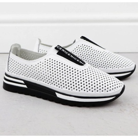 S.Barski Chaussures de sport OpenWork S. Barski LR51-672 White blanche 2 S.Barski Chaussures de sport OpenWork S. Barski LR51-672 White blanche 2