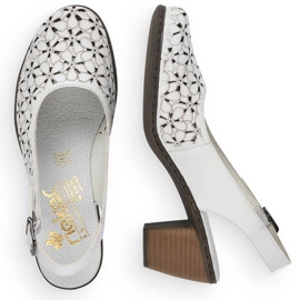 Sandales ajourées en cuir Rieker W RKR531A blanc blanche 8