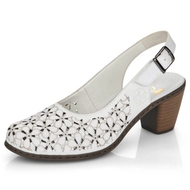 Sandales ajourées en cuir Rieker W RKR531A blanc blanche 10