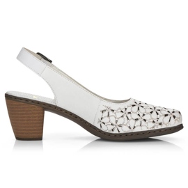 Sandales ajourées en cuir Rieker W RKR531A blanc blanche 11