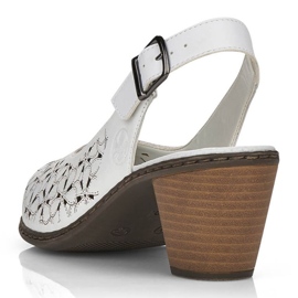 Sandales ajourées en cuir Rieker W RKR531A blanc blanche 12