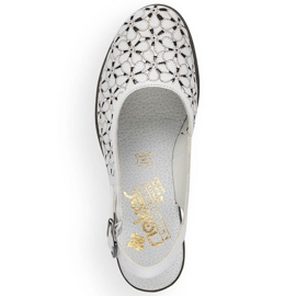 Sandales ajourées en cuir Rieker W RKR531A blanc blanche 13