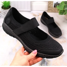 Chaussures ajourées confortables Rieker W RKR575 noir le noir 5