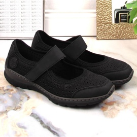 Chaussures ajourées confortables Rieker W RKR575 noir le noir 9