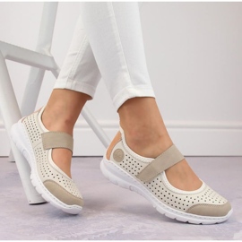 Chaussures ajourées confortables Rieker W RKR575A, beige 3