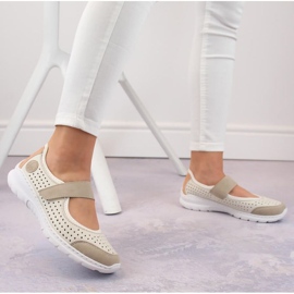 Chaussures ajourées confortables Rieker W RKR575A, beige 5