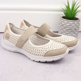 Chaussures ajourées confortables Rieker W RKR575A, beige 6