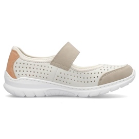Chaussures ajourées confortables Rieker W RKR575A, beige 10