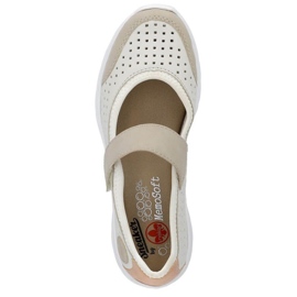 Chaussures ajourées confortables Rieker W RKR575A, beige 12