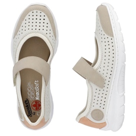 Chaussures ajourées confortables Rieker W RKR575A, beige 16