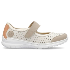 Chaussures ajourées confortables Rieker W RKR575A, beige 17