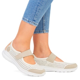 Chaussures ajourées confortables Rieker W RKR575A, beige 18