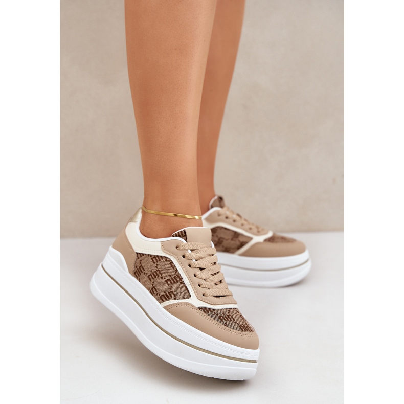 Sneakers pour femmes avec un motif beige 2