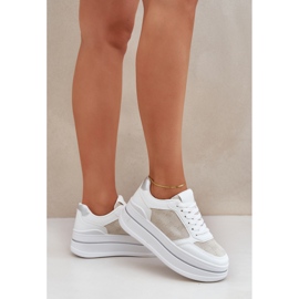Baskets pour femmes avec un motif blanc blanche 6