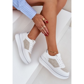 Baskets pour femmes avec un motif blanc blanche 10