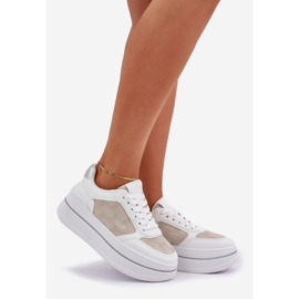 Baskets pour femmes avec un motif blanc blanche 1