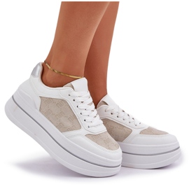 Baskets pour femmes avec un motif blanc blanche 13