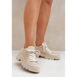 Sneakers Sports Chaussures sur la plateforme Chebello 4632 Gold doré 2