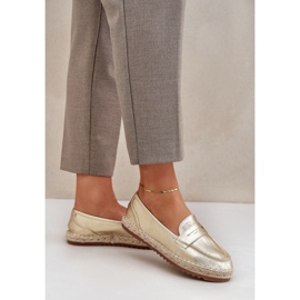 Espadrilles pour femmes avec une tresse de jute sur une semelle d'or plate 3