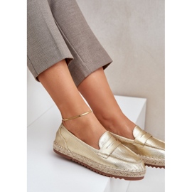 Espadrilles pour femmes avec une tresse de jute sur une semelle d'or plate 8