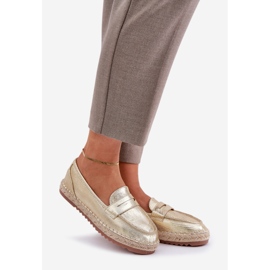 Espadrilles pour femmes avec une tresse de jute sur une semelle d'or plate 1