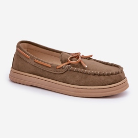 Mocassins pour femmes sur une semelle plate vert foncé 4