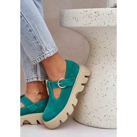 Chaussures en daim avec une boucle zazoo 20183 vert 5