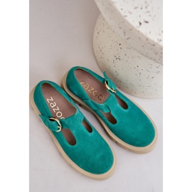 Chaussures en daim avec une boucle zazoo 20183 vert 7
