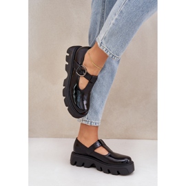 Chaussures en cuir peint avec une boucle zazoo 20183 noir le noir 5
