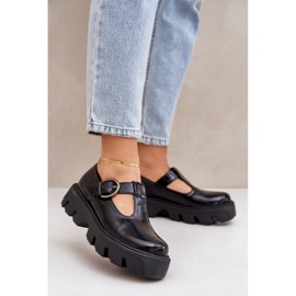 Chaussures en cuir peint avec une boucle zazoo 20183 noir 2