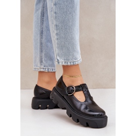 Chaussures en cuir peint avec une boucle zazoo 20183 noir le noir 3