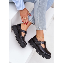 Chaussures en cuir peint avec une boucle zazoo 20183 noir le noir 8