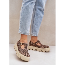 Chaussures en daim avec une boucle imprimée en zazoo léopard 20183 Brown brun 2