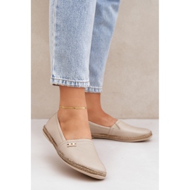 Espadrilles en cuir élégant Zazoo 10177 Beige 2