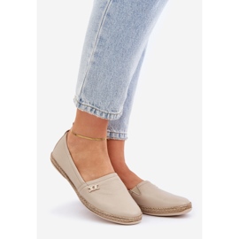 Espadrilles en cuir élégant Zazoo 10177 Beige 1