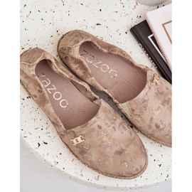 Espadrilles en daim élégant avec des fleurs de femmes Zazoo 10177 beige 7