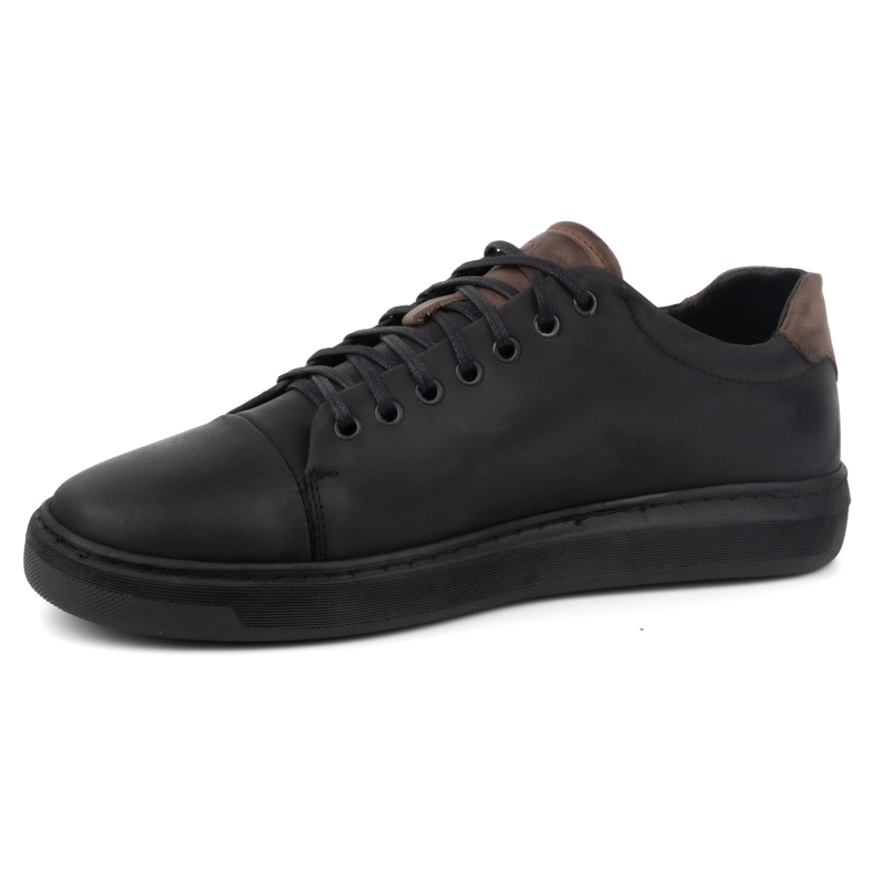 Polbut Chaussures en cuir masculin 2109 noir avec marron le noir 1 Polbut Chaussures en cuir masculin 2109 noir avec marron le noir 1