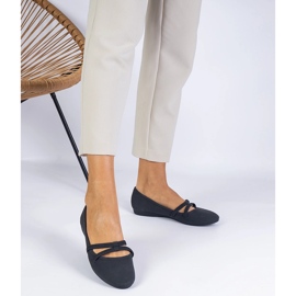 Ballerinas féminines noires faites de Matt Eco-. le noir 1