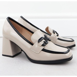 Chaussures peintes Potocki SZ12553 avec un ornement beige 2 Chaussures peintes Potocki SZ12553 avec un ornement beige 2